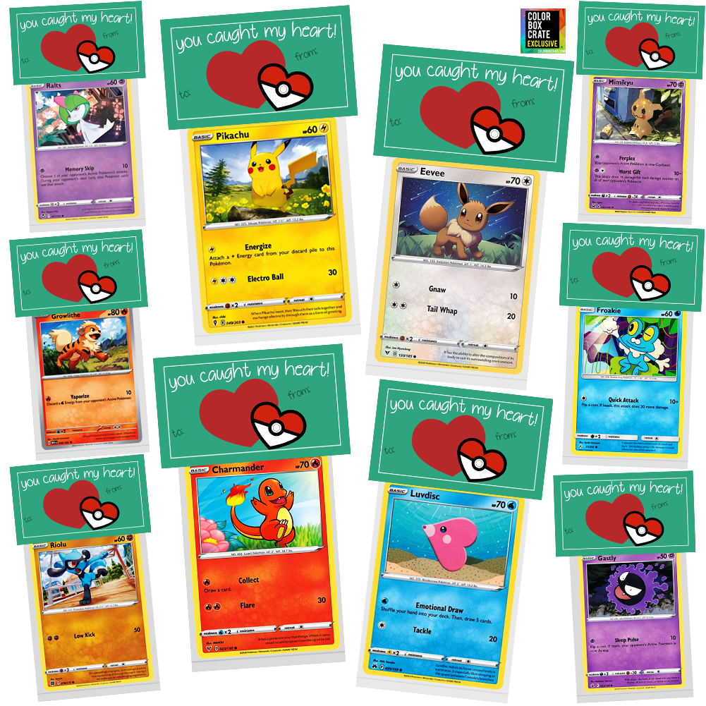 Pokemon Valentines "You Caught My Heart!" 10 Pack