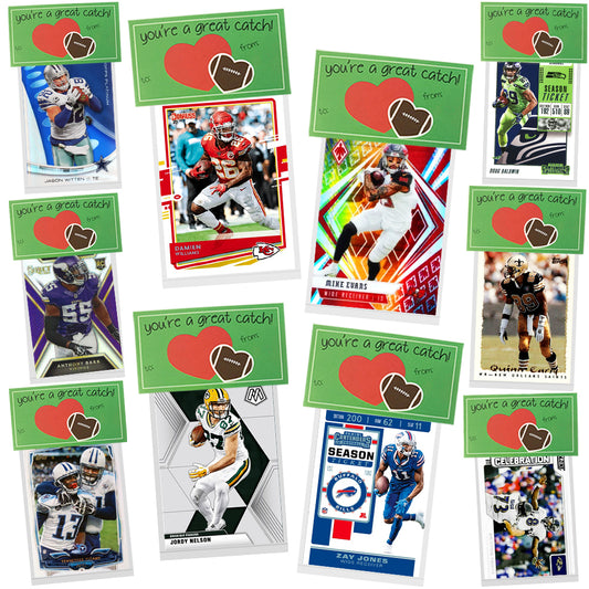 Football Valentines "You're A Great Catch!" 10 Pack