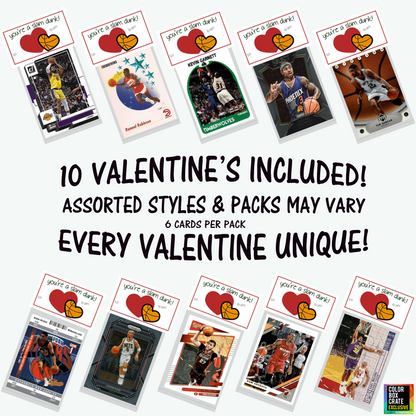 Basketball Valentines "You're A Slam Dunk!" 10 Pack