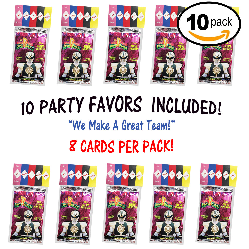 Power Rangers Valentines "We Make A Great Team" 10 Pack