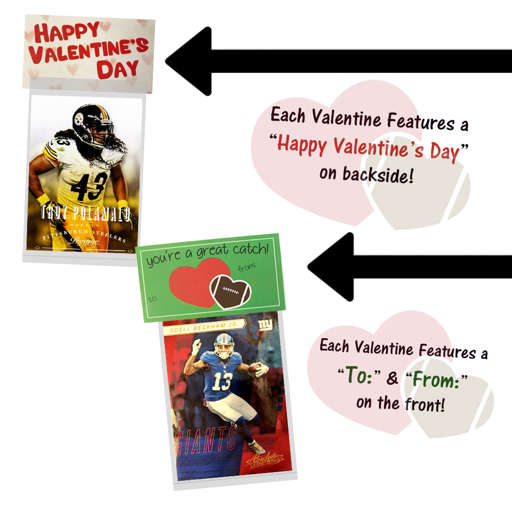 Football Valentines "You're A Great Catch!" 10 Pack