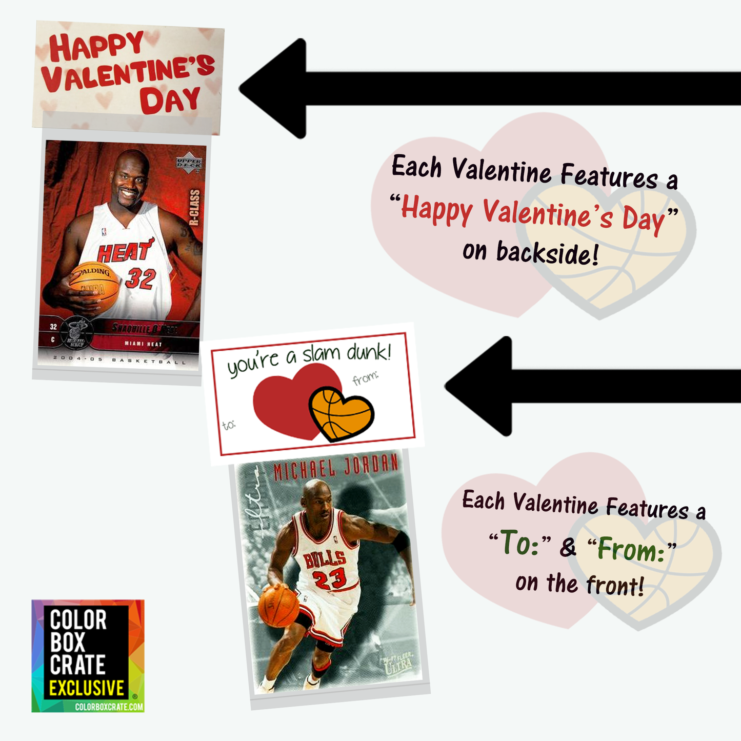 Basketball Valentines "You're A Slam Dunk!" 10 Pack