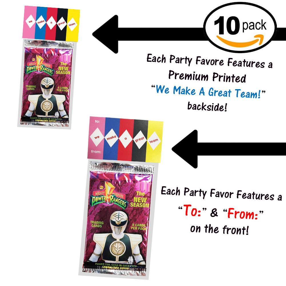 Power Rangers Valentines "We Make A Great Team" 10 Pack