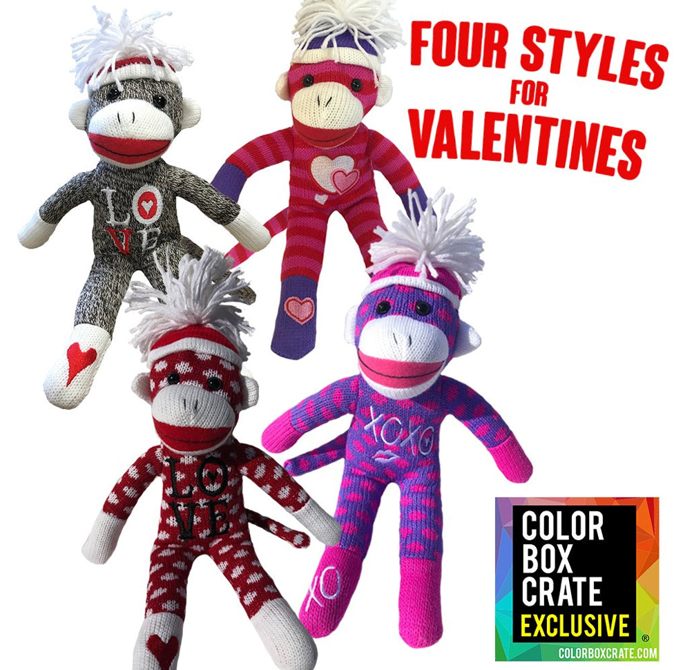 Valentines Sock Monkey Plush
