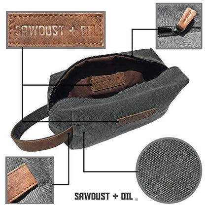 Canvas Travel Toiletry Organizer Shaving Dopp Kit Cosmetic Makeup Bag Shaving Kit Unisex Dopp Bag Travel Weekender Tote by Sawdust + Oil