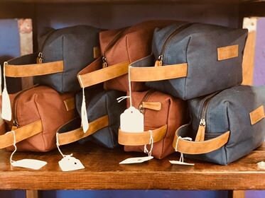 Canvas Travel Toiletry Organizer Shaving Dopp Kit Cosmetic Makeup Bag Shaving Kit Unisex Dopp Bag Travel Weekender Tote by Sawdust + Oil