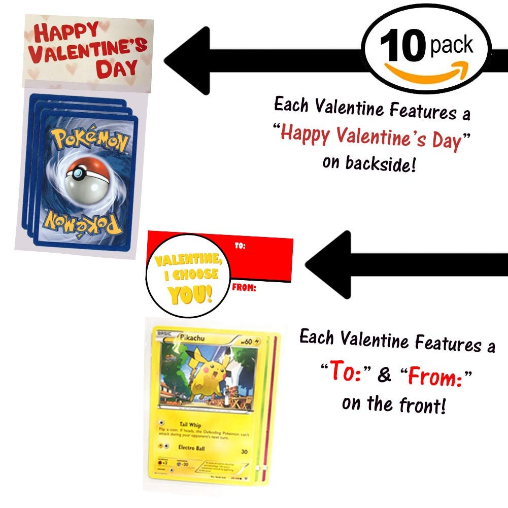 ColorBoxCrate Pokemon Valentines Day Cards for Kids School Classroom Exchange Valentine I Choose You 10 Pack HASSLE FREE Pre Assembled Gift
