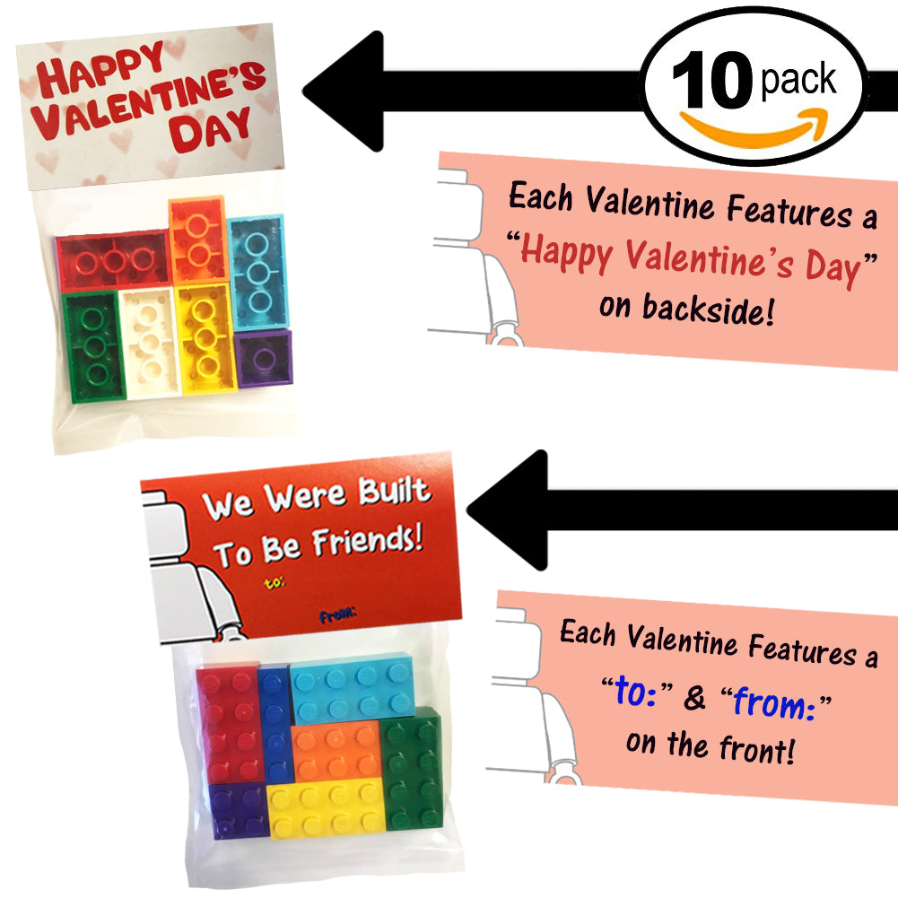 LEGO Valentines "We Were Built to be Friends!" 10 Pack